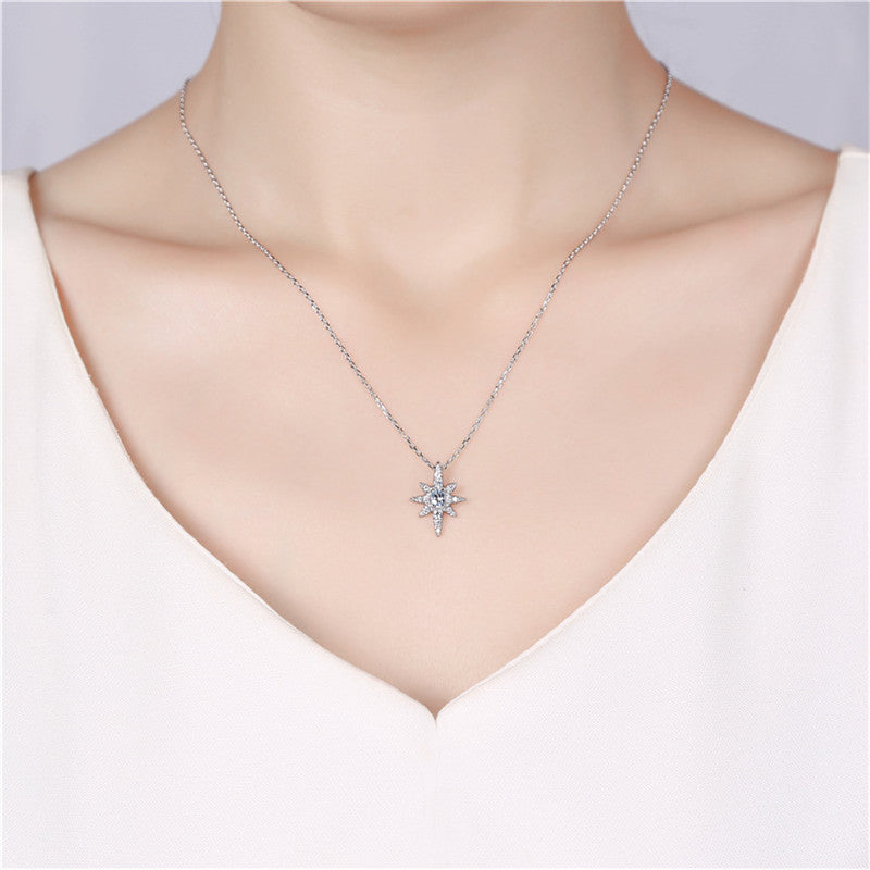 Japanese and Korean Fashion Six-pointed Star Sterling Silver Jewelry