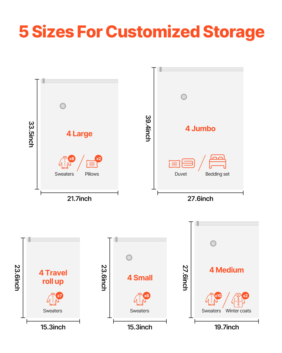 20 Pack Vacuum Storage Bags With Electric Pump, Space Saver Bags Compression For Comforters And Blankets, Sealer Clothes Storage Travel Essentials
