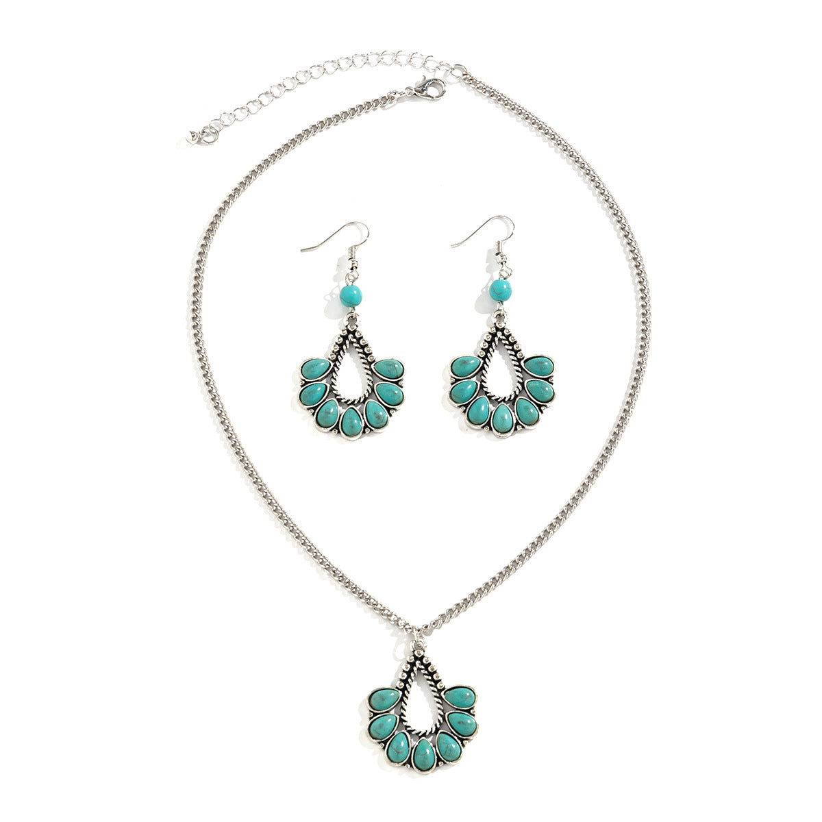 Vintage Water Drop Tassel Necklace Suit