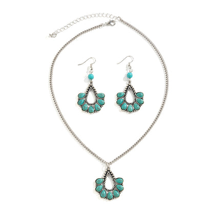 Vintage Water Drop Tassel Necklace Suit