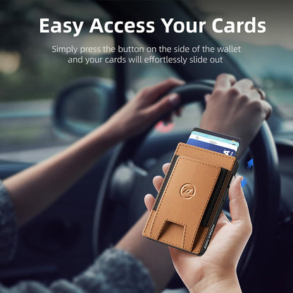 Wallet For Men, 2 In 1 Smart Wallet With Up Card Holder,RFID Blocking Minimalist Leather Wallet Slim Magsafe Wallet