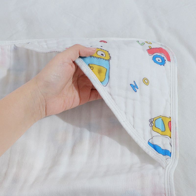 Pure Cotton Gauze Spring Newborn Cotton Hooded Bath Towel Baby Blanket