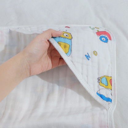Pure Cotton Gauze Spring Newborn Cotton Hooded Bath Towel Baby Blanket