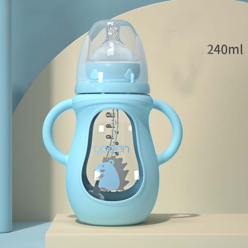 Anti-Scalding Handle Silicone Sleeve Insulated Baby Bottle