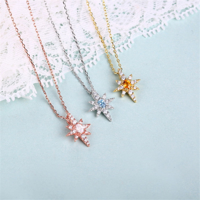 Japanese and Korean Fashion Six-pointed Star Sterling Silver Jewelry