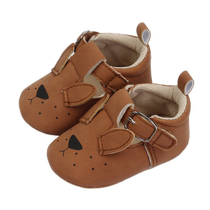 Baby Toddler Shoes Cartoon Animal Soft Sole Retro Nubuck Leather
