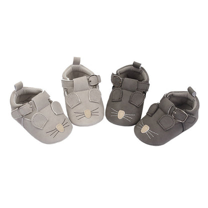 Baby Toddler Shoes Cartoon Animal Soft Sole Retro Nubuck Leather
