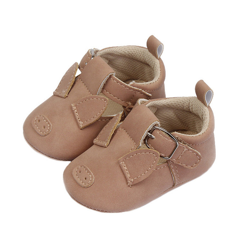 Baby Toddler Shoes Cartoon Animal Soft Sole Retro Nubuck Leather
