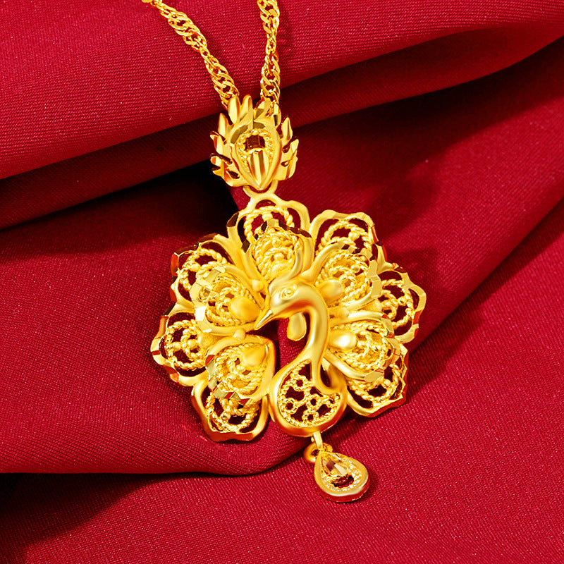 Pure Copper Gold-plated Peacock Pendant Korean Fashion Gold-plated Pendant Ladies Jewelry Jewelry