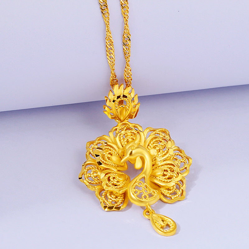 Pure Copper Gold-plated Peacock Pendant Korean Fashion Gold-plated Pendant Ladies Jewelry Jewelry