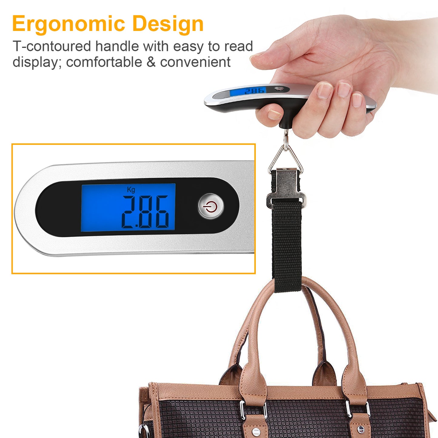 Portable Digital Luggage Scale 50kg 10g LCD Hanging Luggage Scale Electronic Digital Weight Scale For Travel Household