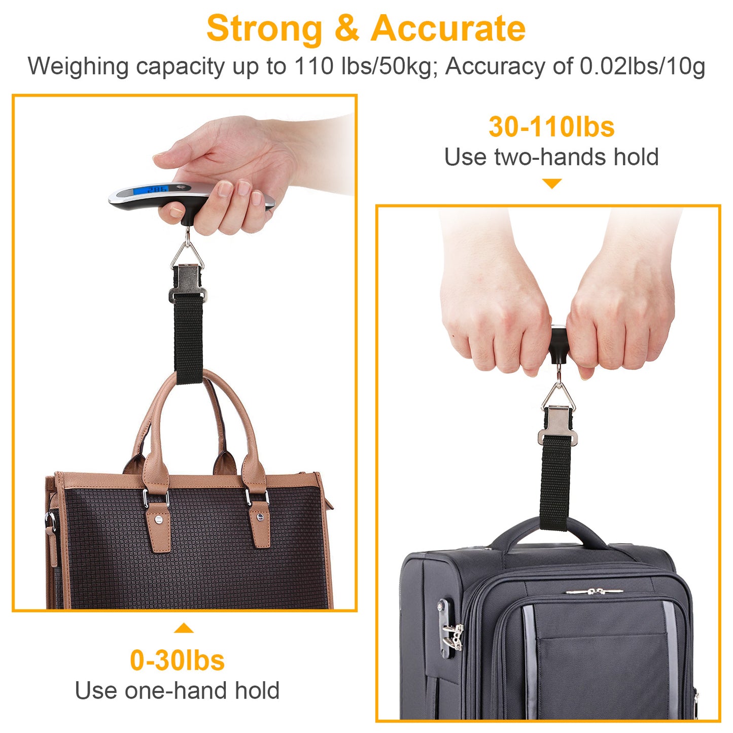 Portable Digital Luggage Scale 50kg 10g LCD Hanging Luggage Scale Electronic Digital Weight Scale For Travel Household