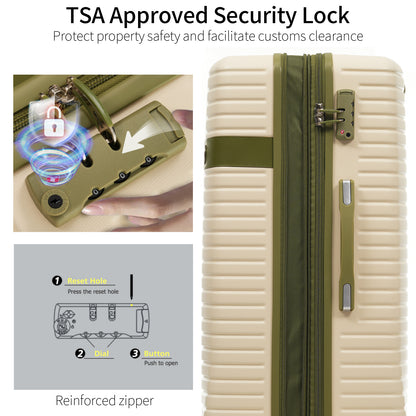 4 Piece Luggage Set Suitcase Set, ABS Hard Shell Lightweight Expandable Travel Luggage With 4 Packing Cubes, TSA Lock, Spinner Wheels For Men Women16-20-24-28