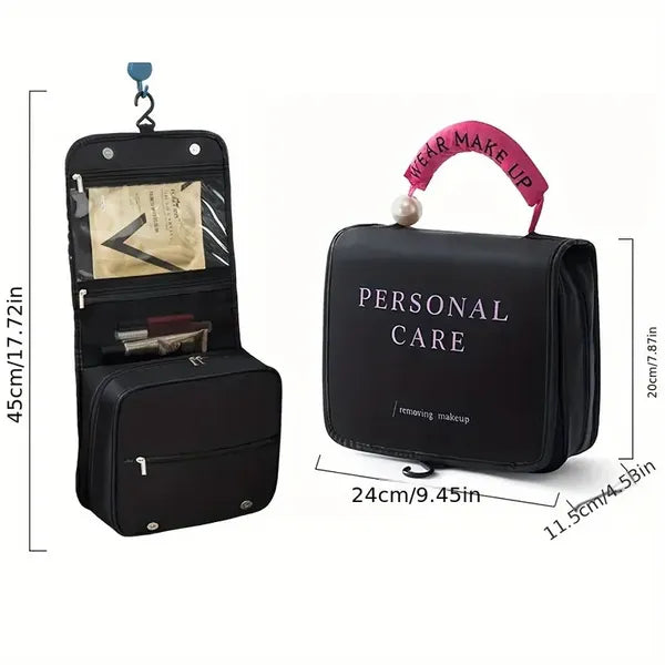 Travel Toiletry Bag - Large Hanging Toiletry Organizer - Waterproof Hygiene Bag With Hook For Toiletry, Makeup, Cosmetics