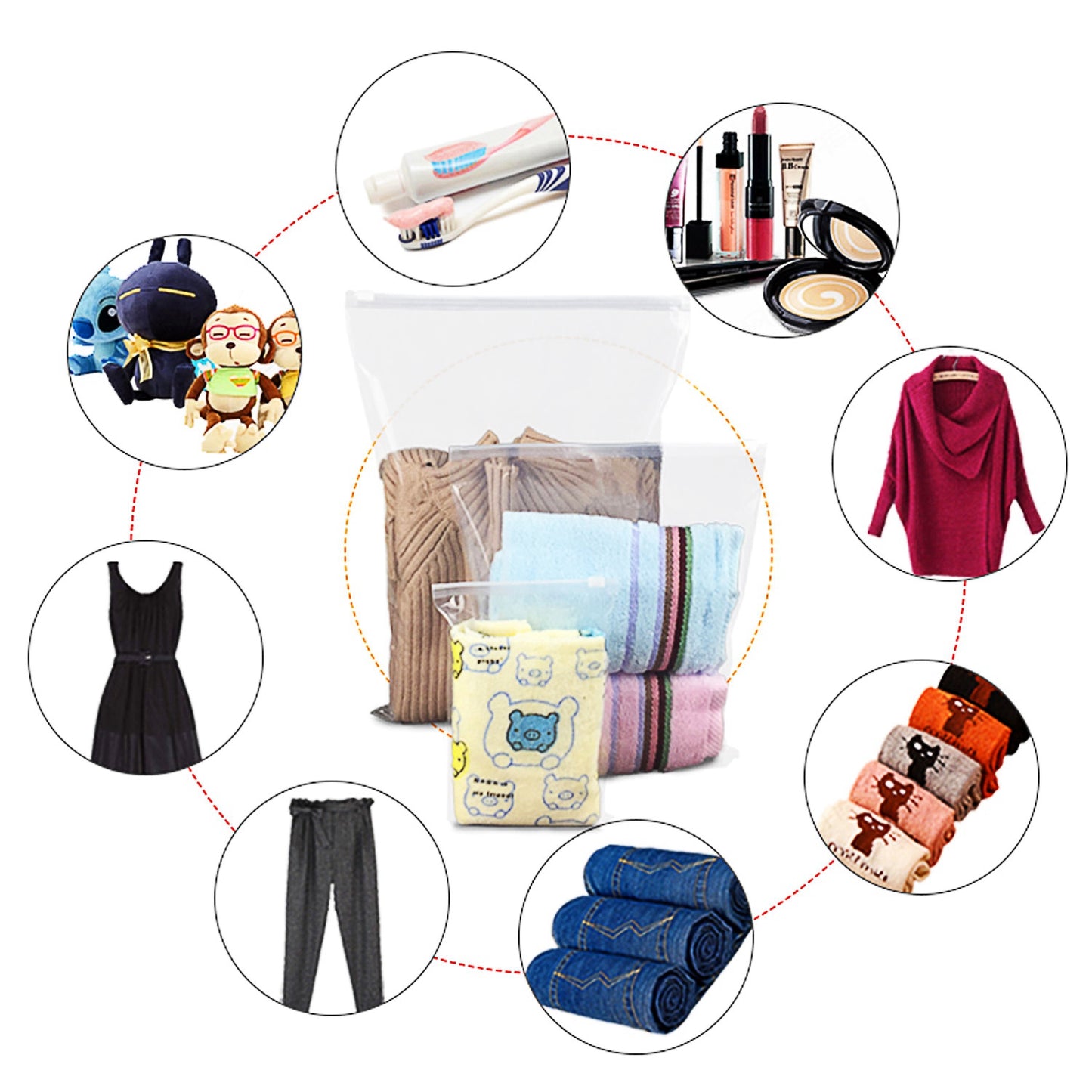 9Pcs Per Set Clothes Storage Bags Water-Resistant Travel Luggage Organizer Clothing Packing Cubes For Blouse Hosiery Stocking Underwear