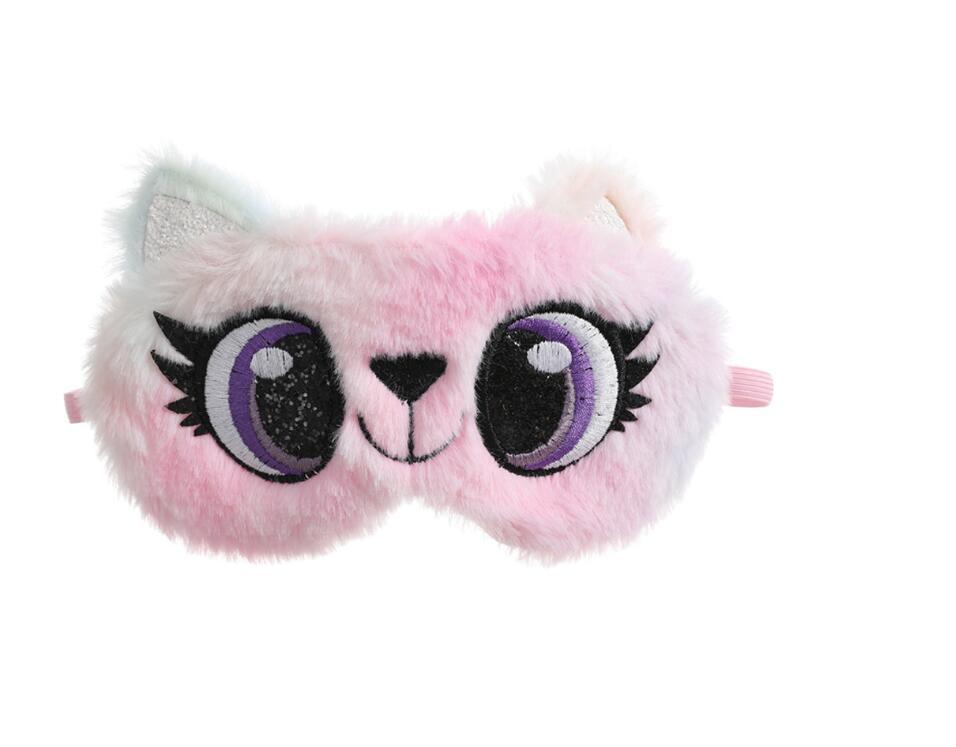New Owl Eye Mask Gradient Colorful Plush Eye Mask