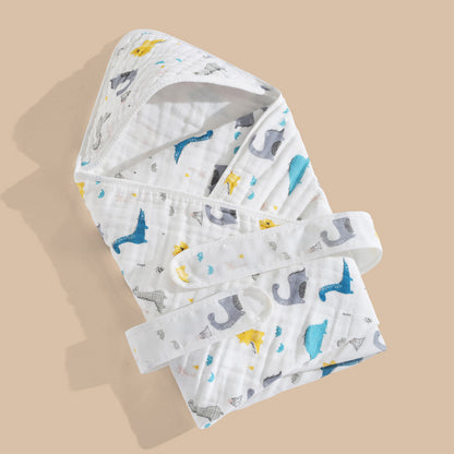 Pure Cotton Gauze Spring Newborn Cotton Hooded Bath Towel Baby Blanket