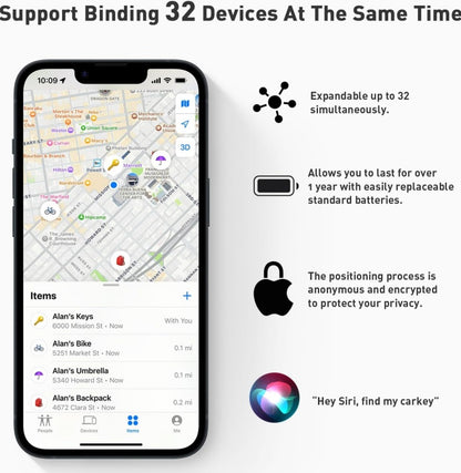 Energy Tracker, 365 Days Battery Life, Compatible With IPad, IPhone, Android, Remote Camera Control And Alarm Anti-lost Device, Suitable For Keys, Wallets, Pets, Luggage