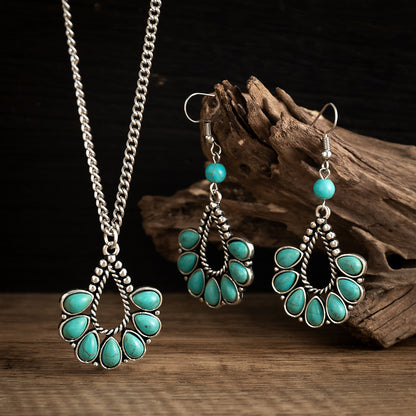 Vintage Water Drop Tassel Necklace Suit