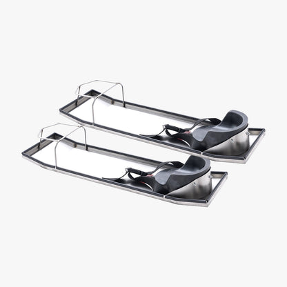 Concrete Knee Boards Stainless Steel, 28'' X 8'' Concrete Sliders, Knee Boards For Concrete, Concrete Knee Pads Moving Sliders, With Knee Pads & Board Straps For Cement And Concrete Finishing