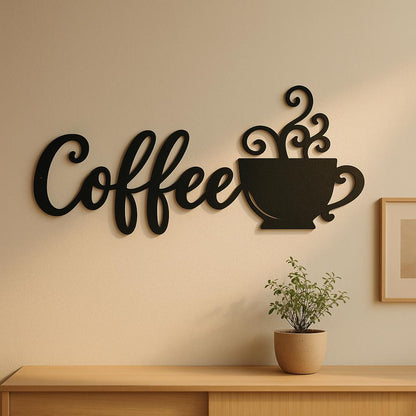 Coffee Metal Wall Decor Sign,Iron Art Silhouette Mug,Upgrade Your Wall Aesthetic
