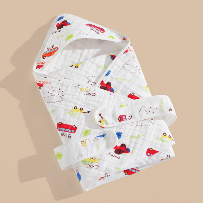 Pure Cotton Gauze Spring Newborn Cotton Hooded Bath Towel Baby Blanket