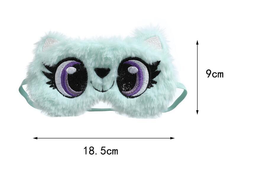 New Owl Eye Mask Gradient Colorful Plush Eye Mask