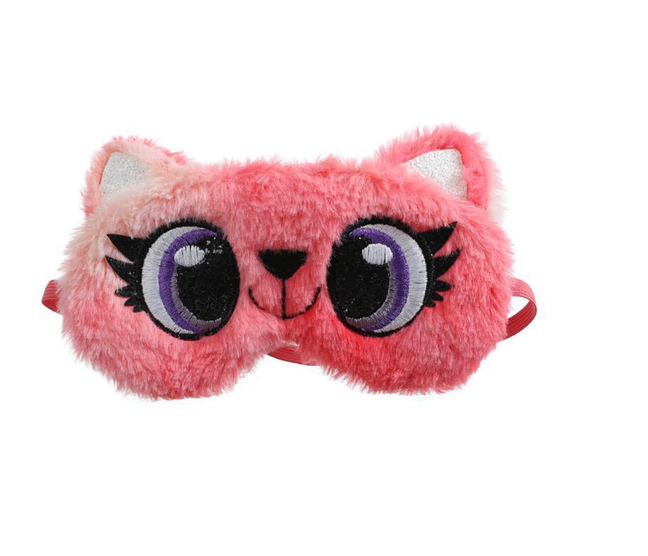 New Owl Eye Mask Gradient Colorful Plush Eye Mask